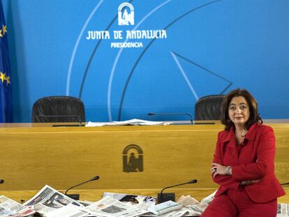 Mar Moreno, en la sala de prensa de la Casa Rosa