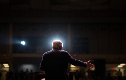 El candidato republicano a la presidencia de Estados Unidos Donald Trump durante un mitín en Macon (Geórgia).