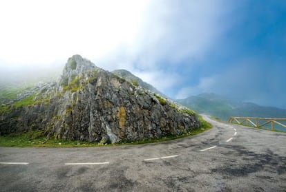 Alto del Angliru, en la sierra del Aramo. 