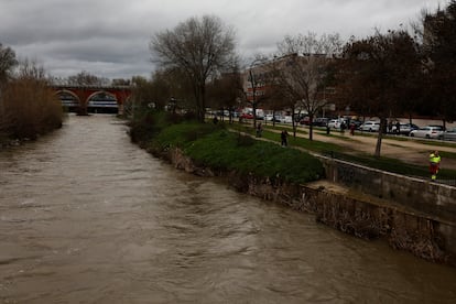 Rivera del río Manzanares a su paso por Madrid, este viernes.