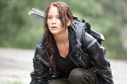Jennifer Lawrence in a scene from 'The Hunger Games.'