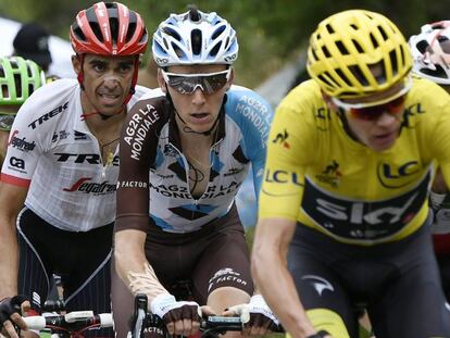 Contador, Bardet (c) y Froome (d) en el Tour.