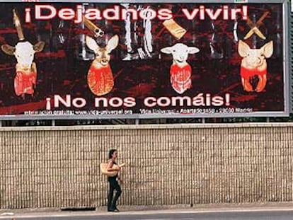 Pùblicidad contra la carne de animale sacrificados