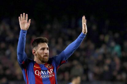 Leo Messi al partit contra l'Espanyol.