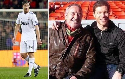    Xabi Alonso, en un partido del Real Madrid y junto a Karlos Arguiñano.