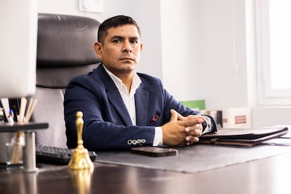 El abogado Víctor Salas, objetivo inicial de Dahud Hanid Ortiz, este miércoles en su despacho en Madrid.