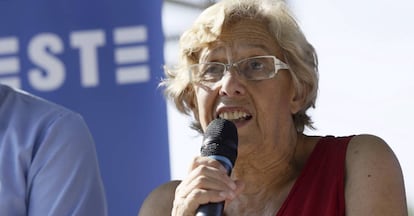 Manuela Carmena durante la presentación del programa de actos de la Semana de la Movilidad 2016.