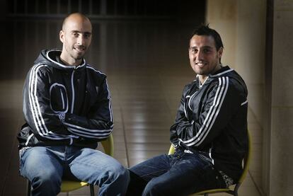 Borja Valero y Santi Cazorla, en la Ciudad Deportiva del Villarreal.