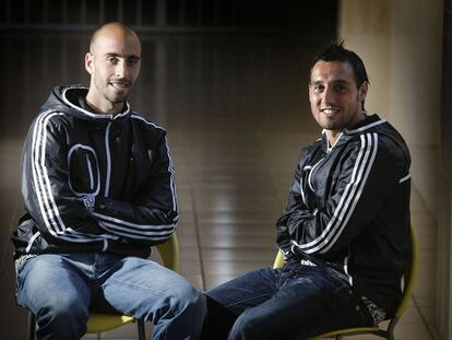 Borja Valero y Santi Cazorla, en la Ciudad Deportiva del Villarreal.