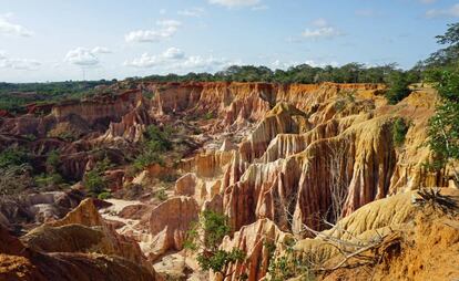 El cañón conocido como la cocina del infierno, en la depresión de Marafa (Kenia).