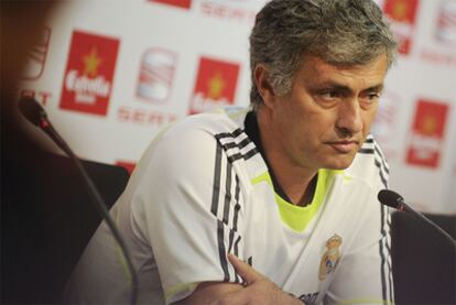 Morinho, durante la rueda de prensa.