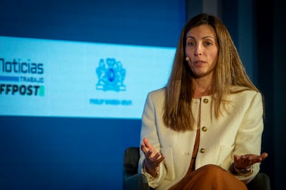 Paloma Moro, presidenta de Bodega Emina, durante su participación en el foro CREO celebrado en el hotel Ritz de Madrid, el lunes.