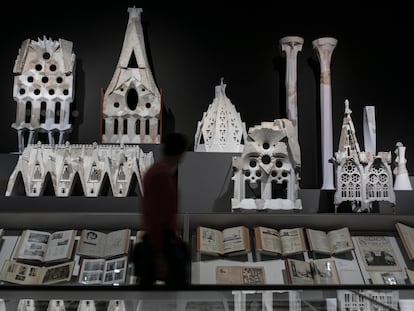 Yesos del obrador de la Sagrada Familia con los que Gaudí creaba sus estructuras. Se pueden ver por primera vez en la gran exposición que le dedica el MNAC al arquitecto.