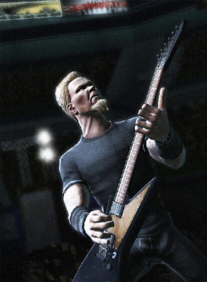 Simulación de James Hetfield en <i>Guitar Hero Metallica.</i>