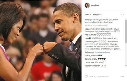 "Gracias, gracias, gracias... un millón de veces... gracias", escribió Zendaya en su Instagram.