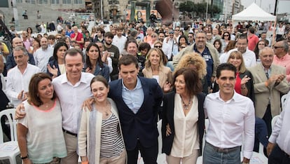 Albert Rivera, en un acto en Vigo durante la campa&ntilde;a de las elecciones gallegas de 2016.