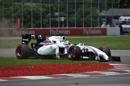 Massa, de Williams, tomando una curva durante la sesión de clasificación del Gran Premio de Montreal.