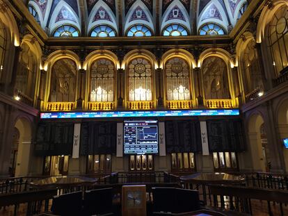 Interior de la Bolsa de Madrid.