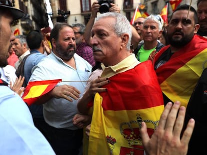 Concentração contra o referendo em Barcelona.