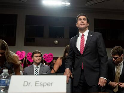 Mark Esper, durante su audiencia el pasado 16 de julio.