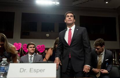 Mark Esper, durante su audiencia el pasado 16 de julio.