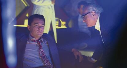 DiCaprio y Scorsese en el rodaje de &#039;El lobo de Wall Street&#039;. 