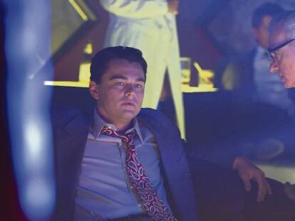 DiCaprio y Scorsese en el rodaje de &#039;El lobo de Wall Street&#039;. 