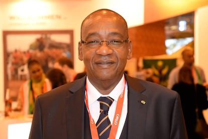 Jean Marie Somet, director de la oficina de Turismo de Costa de Marfil, en la última edición de Fitur, en Madrid.