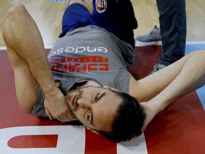 Pau Gasol, antes del amistoso contra Venezuela. 