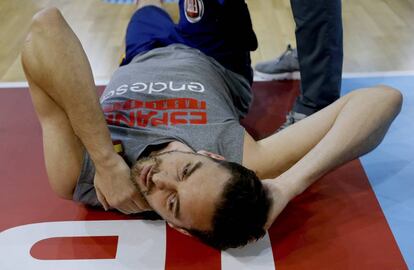 Pau Gasol, antes del amistoso contra Venezuela. 