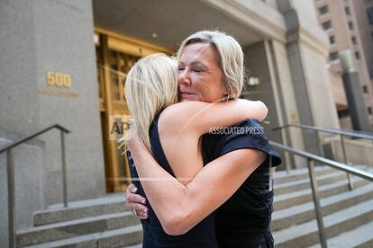 Sexual assault survivors Amy Yoney, right, and Laurie Kanyok, left