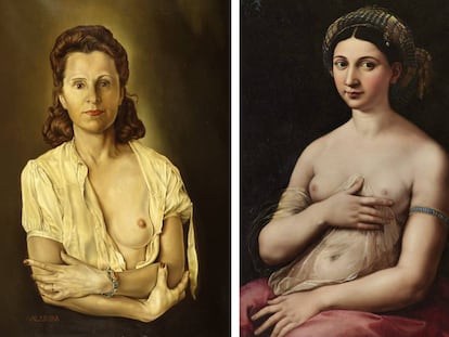 'Galarina', de Dalí (1945), i 'La Fornarina', de Rafael (1520).