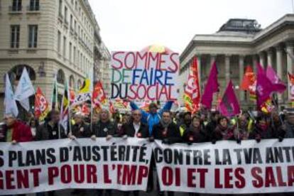 Manifestación convocada contra el paro en París (Francia). EFE/Archivo