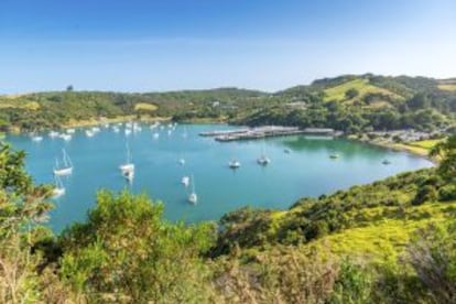 A ilha Waiheke, em Nova Zelândia.