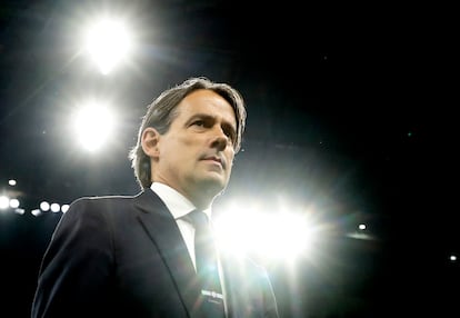 El entrenador del Inter, Simone Inzaghi, antes del arranque del partido.