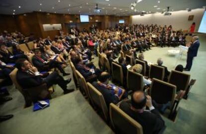 Panorámica del foro durante la intervención del presidente de la CNMV, Sebastián Albella.