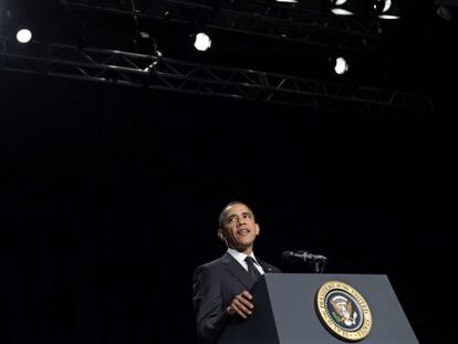 El presidente estadounidense Barack Obama, durante el Desayuno Nacional de la Oraci&oacute;n en Washington.