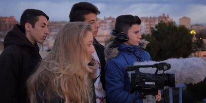 Rodaje de 'Desde nuestros barrios', del Colegio Montserrat de Orcasitas, de Madrid.