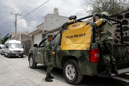 Miembros del Ejército Mexicano participan recorrido de la Coordinación Nacional de Protección Civil en el Paso de Cortés.