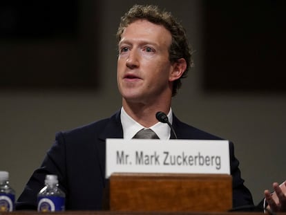 Meta's CEO Mark Zuckerberg testifies during the Senate Judiciary Committee hearing on online child sexual exploitation at the U.S. Capitol, in Washington, U.S., January 31, 2024.