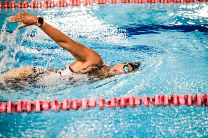Teresa Perales entrena en la piscina del Centro de Alto Rendimiento de Madrid el pasado 22 de agosto.
