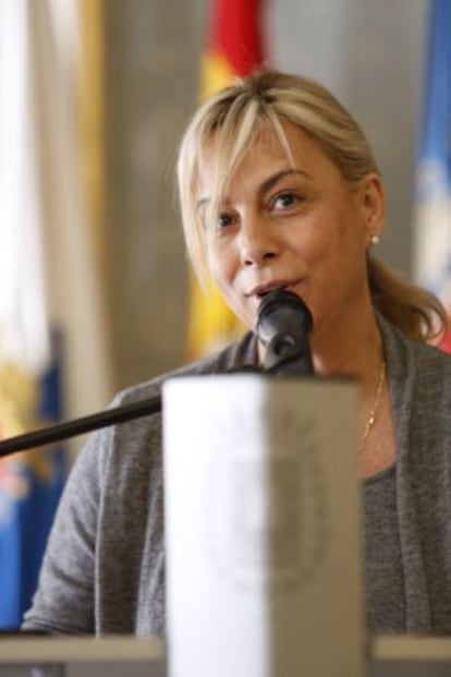 La alcaldesa de Alicante, Sonia Castedo, en una rueda de prensa celebrada este miércoles.