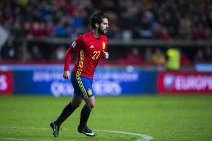 Isco celebrando un gol.