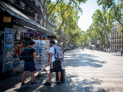 Una imagen de La Rambla de Barcelona, sin turistas, en agosto del año pasado.
