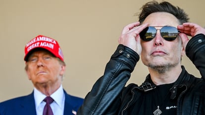 Trump y Musk asisten al lanzamiento de un cohete Starship, el pasado noviembre en Texas.