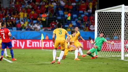 Alexis Sánchez, no momento do gol.