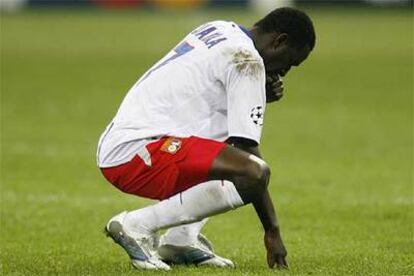 Diarra, durante un partido con el Olympique de Lyon.