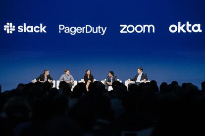 Directivos de varias compañías tecnológicas, en una conferencia en San Francisco en 2019.