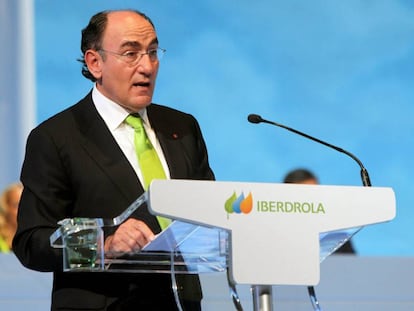 Ignacio S&aacute;nchez Gal&aacute;n en la &uacute;ltima junta de accionistas de Iberdrola. 