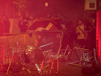 <b>FOTOGALERIA</b> Imatge dels aldarulls a Gràcia, aquest dimecres.